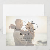 Save The Date Simple et élégant script photo enregistrer la date (Devant / Derrière)