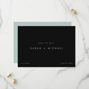 Save The Date Simple et élégant Seafoam & Black Enregistrer la d