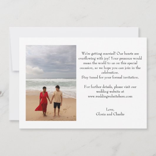 Save The Date Simple et moderne Hold The Date Photo (Dos)