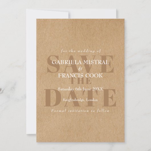 Save The Date Simple et rustique (Devant)