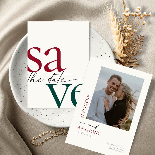 Save The Date Simple Faire Économiser Date de Mariage Photo en B