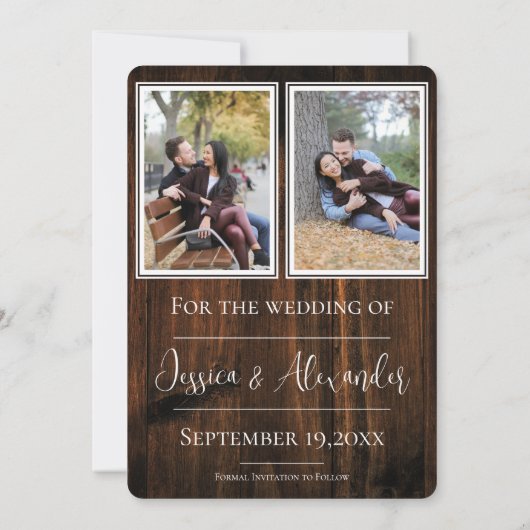 Save The Date Simple Faire Épreuve de Date de Mariage Rustique (Dos)