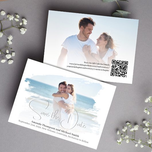 Save The Date Simple faire part de mariage avec photo Script