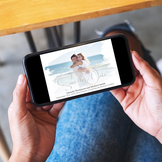 Save The Date Simple faire part de mariage avec photo Script