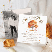 Save The Date Simple feutre d'automne arbre photo moderne Mariag