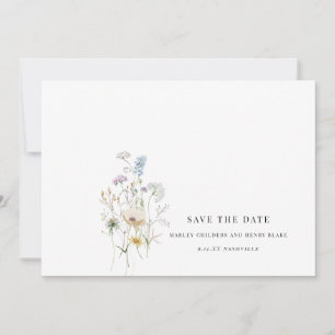 Save The Date Simple Fleurs Sauvages Floral Mariage Enregistrer 