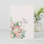 Save The Date Simple Floral Eucalyptus Pampas Grass Protea (Debout devant)