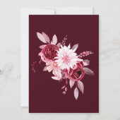 Save The Date Simple floral rose bordeaux Script Enregistrer la  (Dos)
