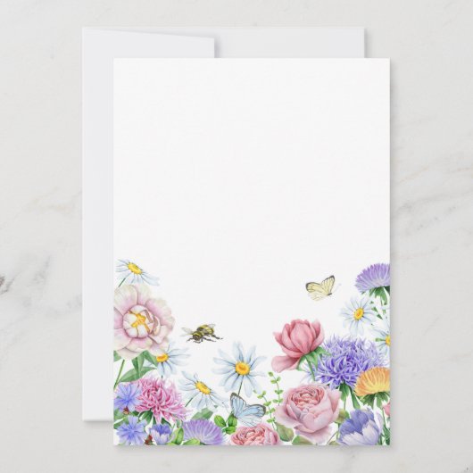 Save The Date Simple Garden Spring Daisy Wildflower Minimal (Dos)