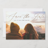 Save The Date Simple Gold Foil Moderne Calligraphie Le Mariage (Devant)