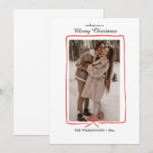 Save The Date Simple Hand-Drawn Border Christmas Photo Card (Devant / Derrière)
