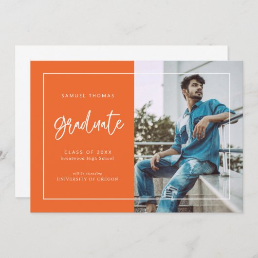 Save The Date Simple Handwritten Script Graduation Announcement (Devant / Derrière)