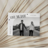 Save The Date Simple Heart White Curved Frame Photo