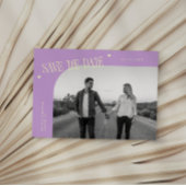 Save The Date Simple Heart Wisteria Lemon Curved Frame Photo