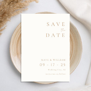 Save The Date Simple ivoire Élégant minimaliste Mariage moderne