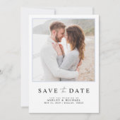 Save The Date Simple Light Blue Modern Script Mariage photo (Devant)