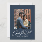 Save The Date Simple mariage à deux photos avec écriture tendanc (Devant)