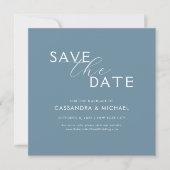 Save The Date Simple Mariage à l'écriture propre poussiéreux ble (Devant)