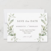 Save The Date Simple Mariage botanique élégant (Devant)