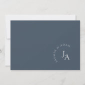 Save The Date Simple Mariage Floral Bleu Ardoise (Dos)