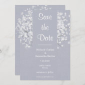 Save The Date Simple Mariage Floral Bouquet Enregistrer La Date (Devant / Derrière)
