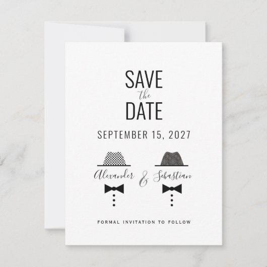 Save The Date Simple mariage gay (Devant)