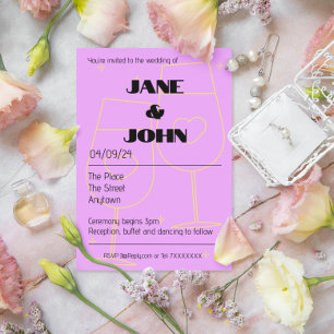 Save The Date Simple mariage inviter date champagne rose amour