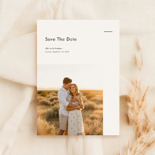 Save The Date Simple Mariage Moderne Minimaliste en Photo