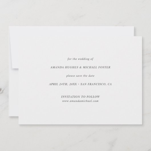 Save The Date Simple Mariage Moderne Multi Photos en Collage Élé (Dos)