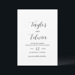 Save The Date Simple Mariage Moderne Noir et Blanc Contemporain<br><div class="desc">Carte de Faire-Part de Mariage noir et blanc contemporain avec une mise en page simple et minimaliste avec vos noms dans un script de calligraphie élégant et vos détails de mariage ci-dessous dans un format moderne. Une option sans photo pour un couple qui souhaite un Faire-Part sans images.</div>