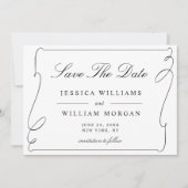 Save The Date Simple Mariage noir et blanc élégant (Devant)