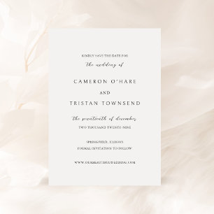 Save The Date Simple Mariage noir et blanc propre