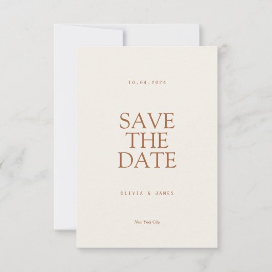 Save The Date Simple Mariage Photo Automne Chaud (Devant)