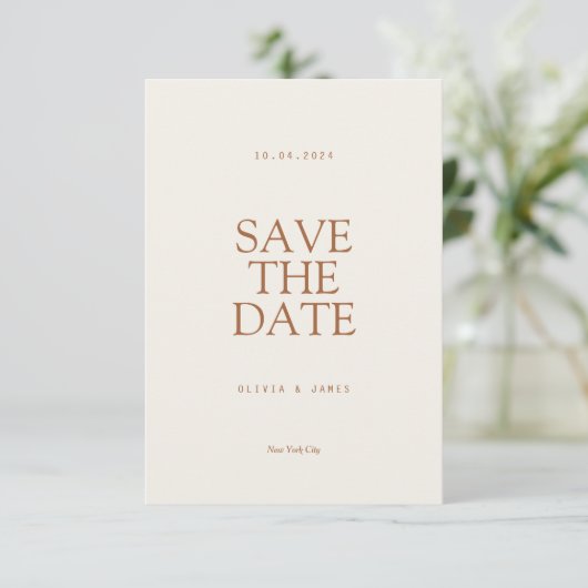 Save The Date Simple Mariage Photo Automne Chaud (Debout devant)