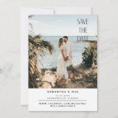 Save The Date Simple Mariage Photo Couple Blanc Enregistrer La D (Devant)