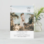 Save The Date Simple Mariage Photo Couple Blanc Enregistrer La D (Debout devant)