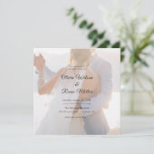 Save The Date Simple Mariage Photo en surimpression Noir & Blanc (Debout devant)