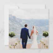 Save The Date Simple Mariage Photo en surimpression Noir & Blanc (Dos)
