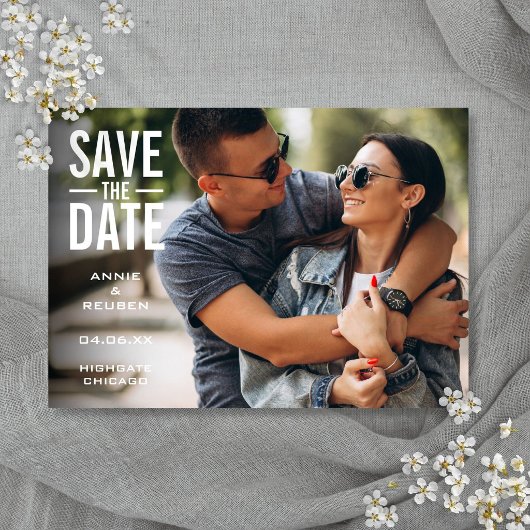 Save The Date Simple Mariage Photo Moderne