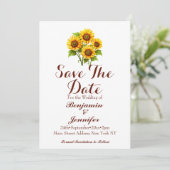 Save The Date Simple Mariage rustique de tournesol (Debout devant)