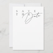 Save The Date Simple Mariage Typographie Moderne Blanc Noir (Dos)