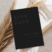 Save The Date Simple Mat moderne Noir Mariage Enregistrer la dat