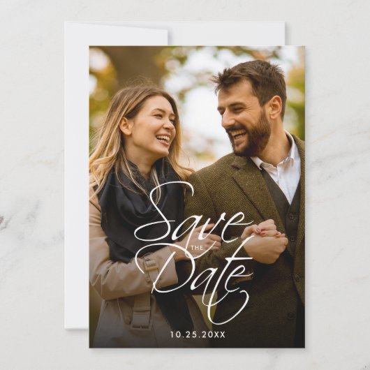 Save The Date Simple minimal grand mariage photo Enregistrer la  (Devant)