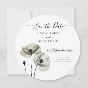Save The Date Simple minimalisme élégant Papillons noirs et blan