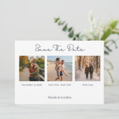 Save The Date Simple Minimalist with Photos Wedding (Debout devant)