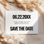 Save The Date Simple minimaliste<br><div class="desc">Optez pour un design noir et blanc simple mais frappant pour votre papeterie mariage. Ce style moderne et élégant conviendra à tous les couples. Entièrement personnalisable,  vous pouvez facilement changer les couleurs du texte ou de l'arrière - plan à votre goût.</div>