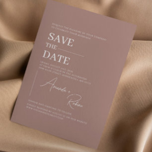 Save The Date Simple minimaliste Brown élégant
