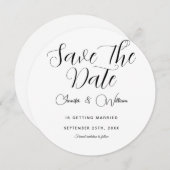 Save The Date Simple minimaliste Élégant Blanc moderne (Devant / Derrière)