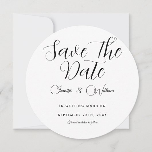 Save The Date Simple minimaliste Élégant Blanc moderne (Devant)