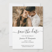 Save The Date Simple minimaliste Mariage photo moderne (Dos)